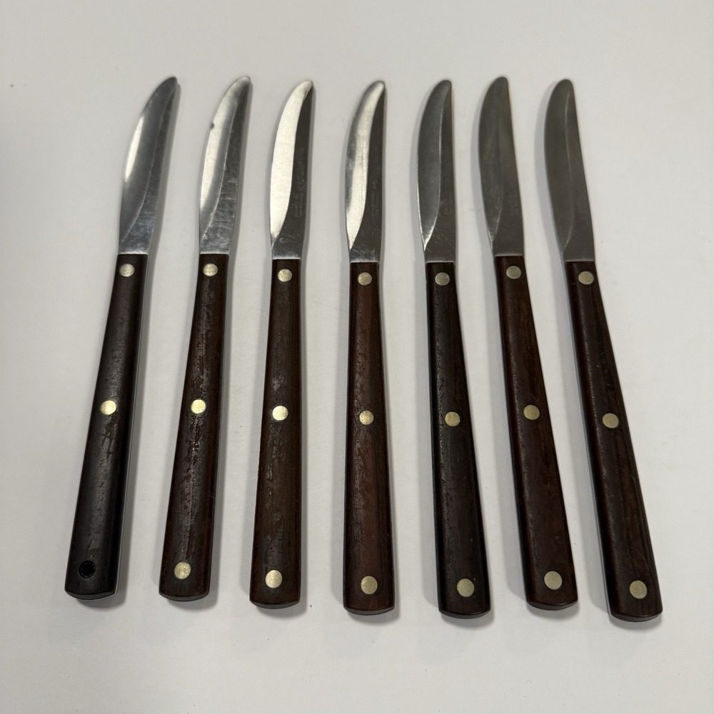Cutco #47  Steak Knives Rosewood Handles Stainless Steel Set Of 7